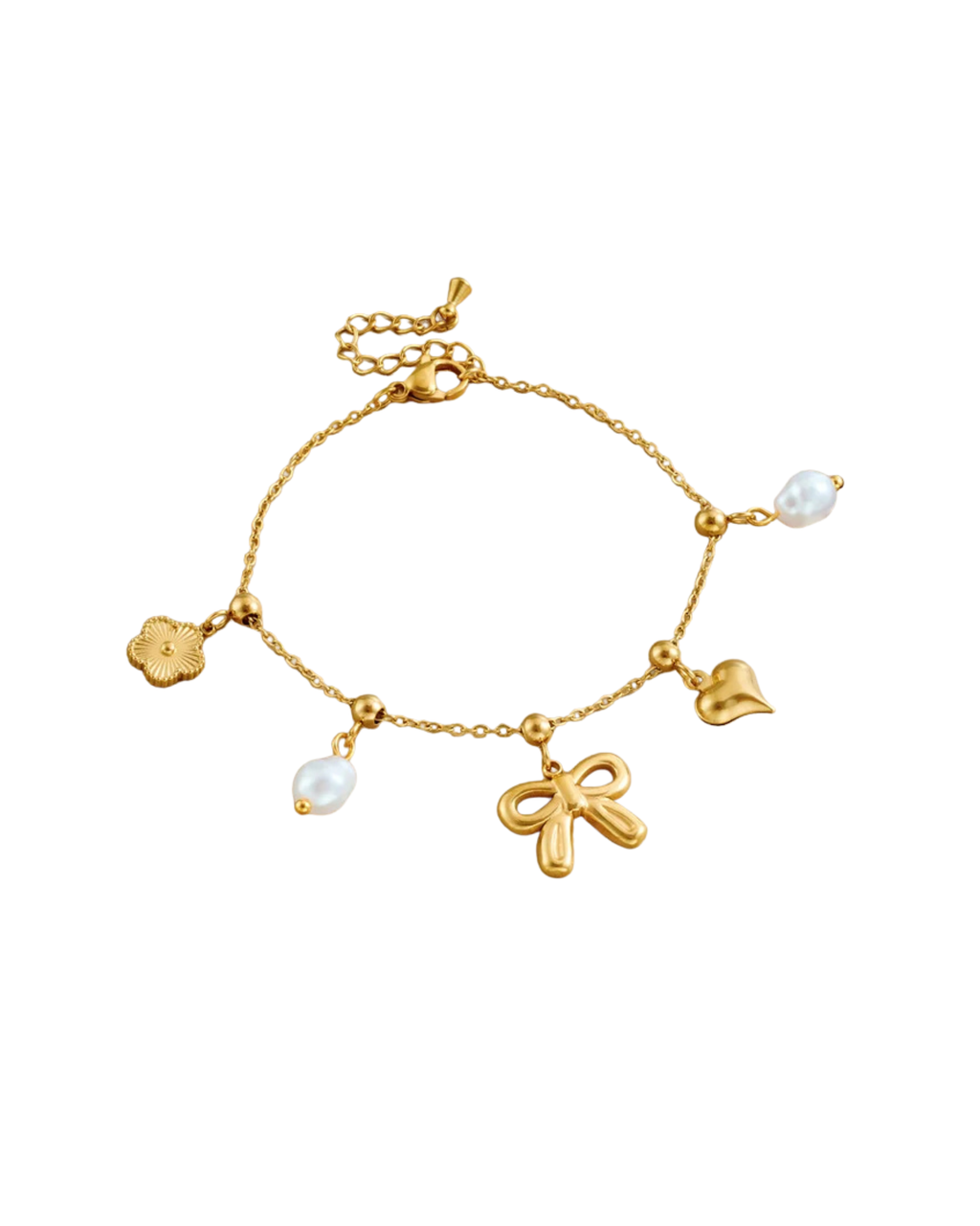 Armband "Bow & Pearl Charms"