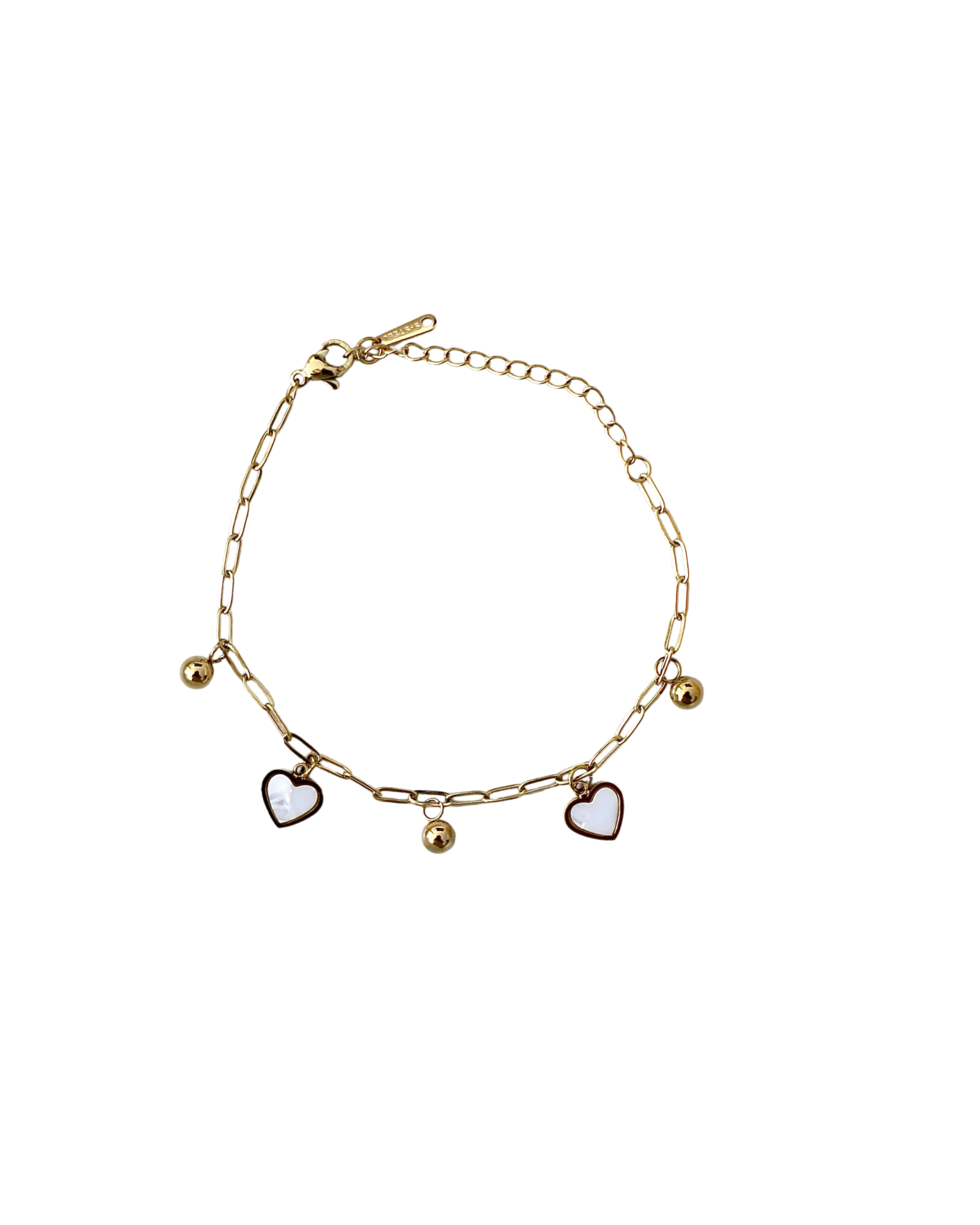 Armband “Heart Drops Pearlwhite”
