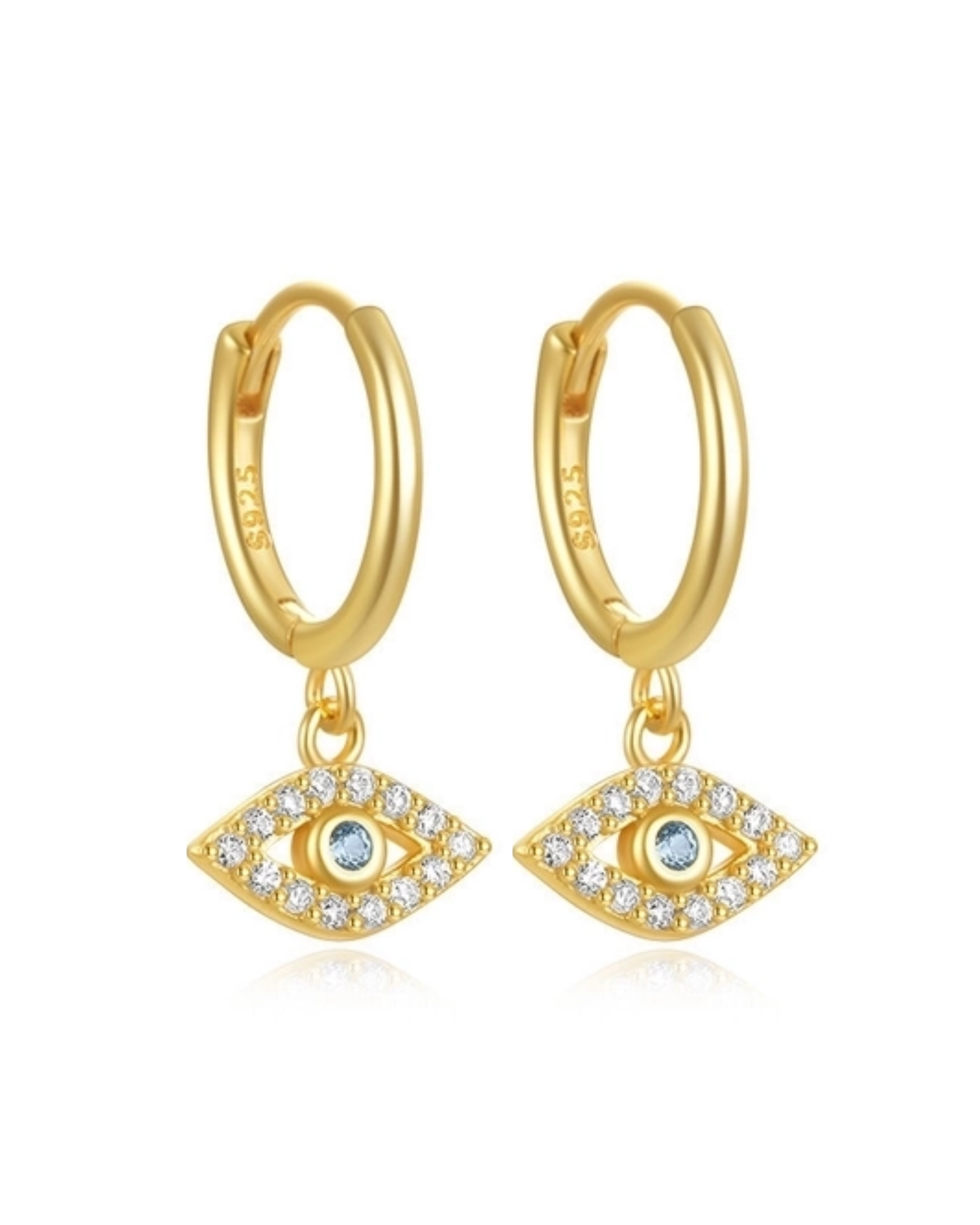 Mini Creolen „Mystic Eye“, 925 Sterling Silber, vergoldet