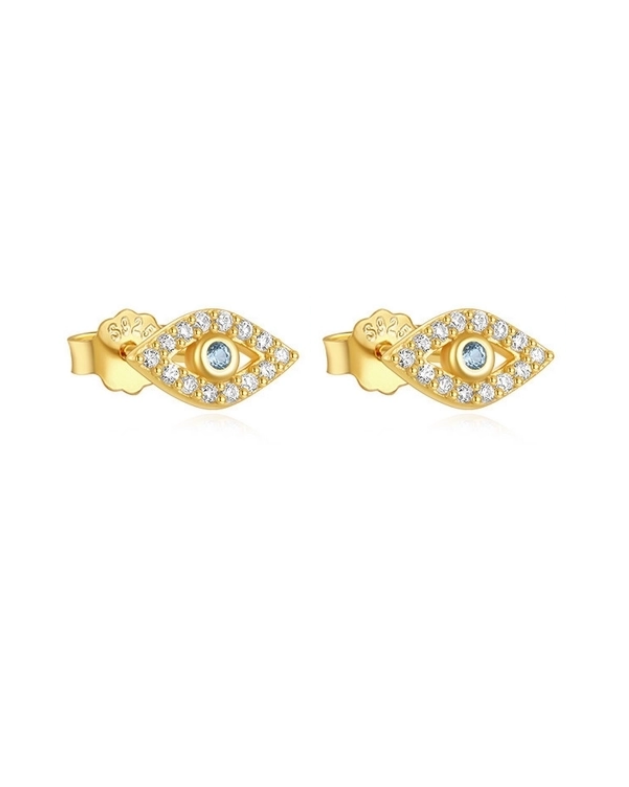 Mini Ohrstecker „Little Eye“, 925 Sterling Silber, vergoldet