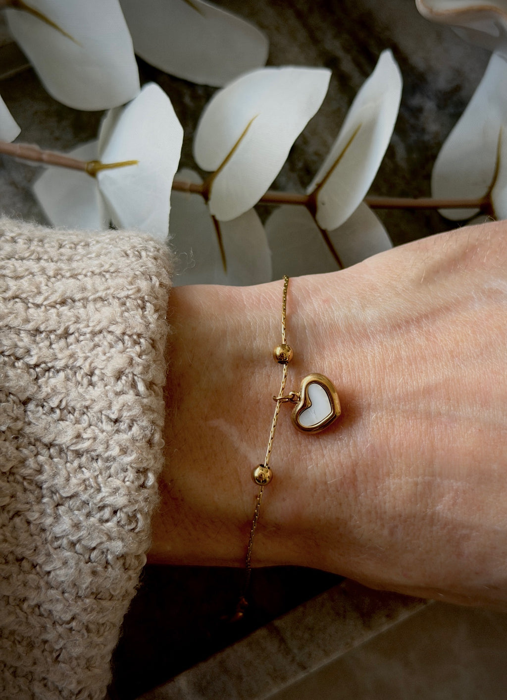 Armband “Mini Heart Pearlwhite”