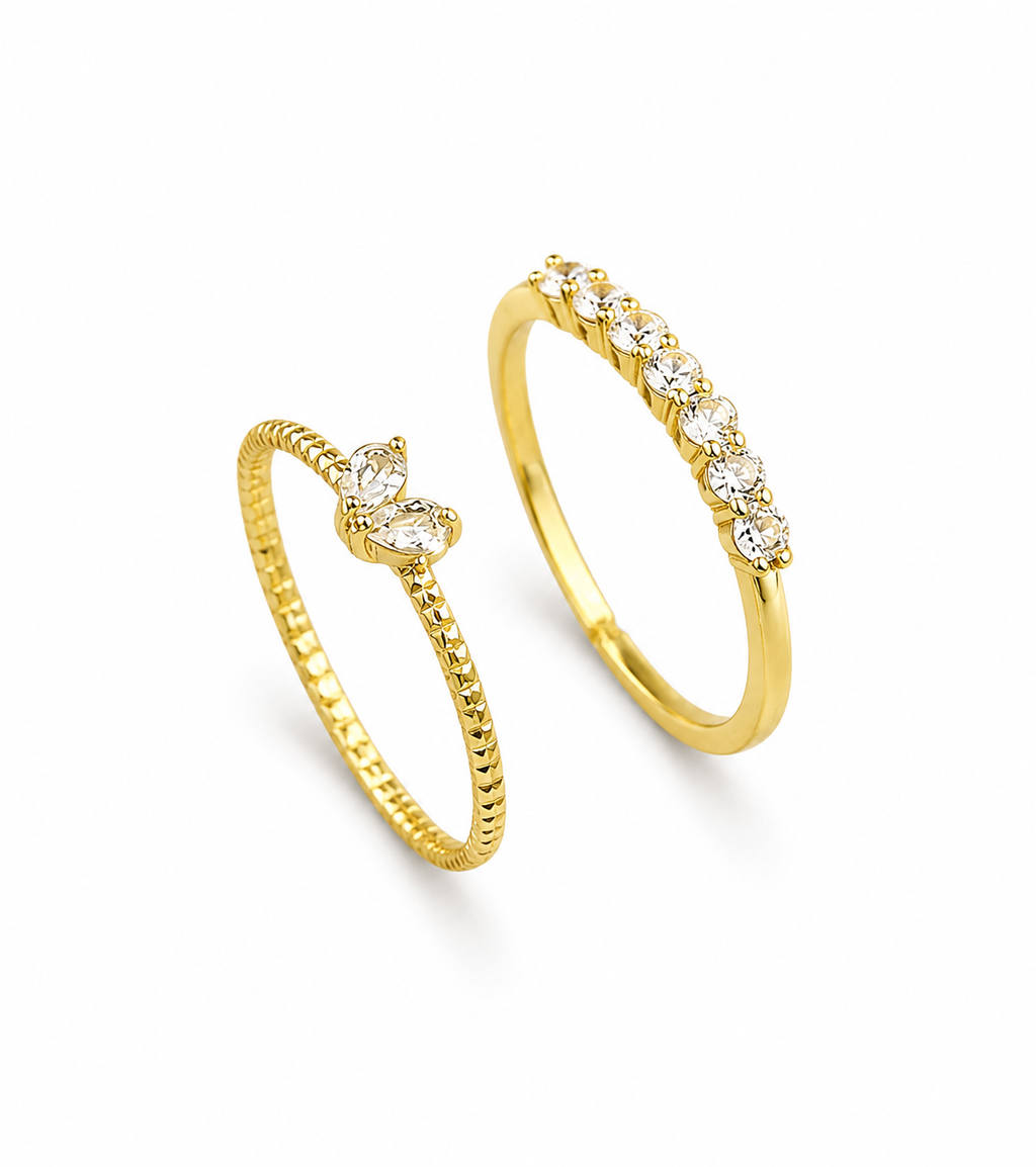 Ring "Duo Sparkle Gold"