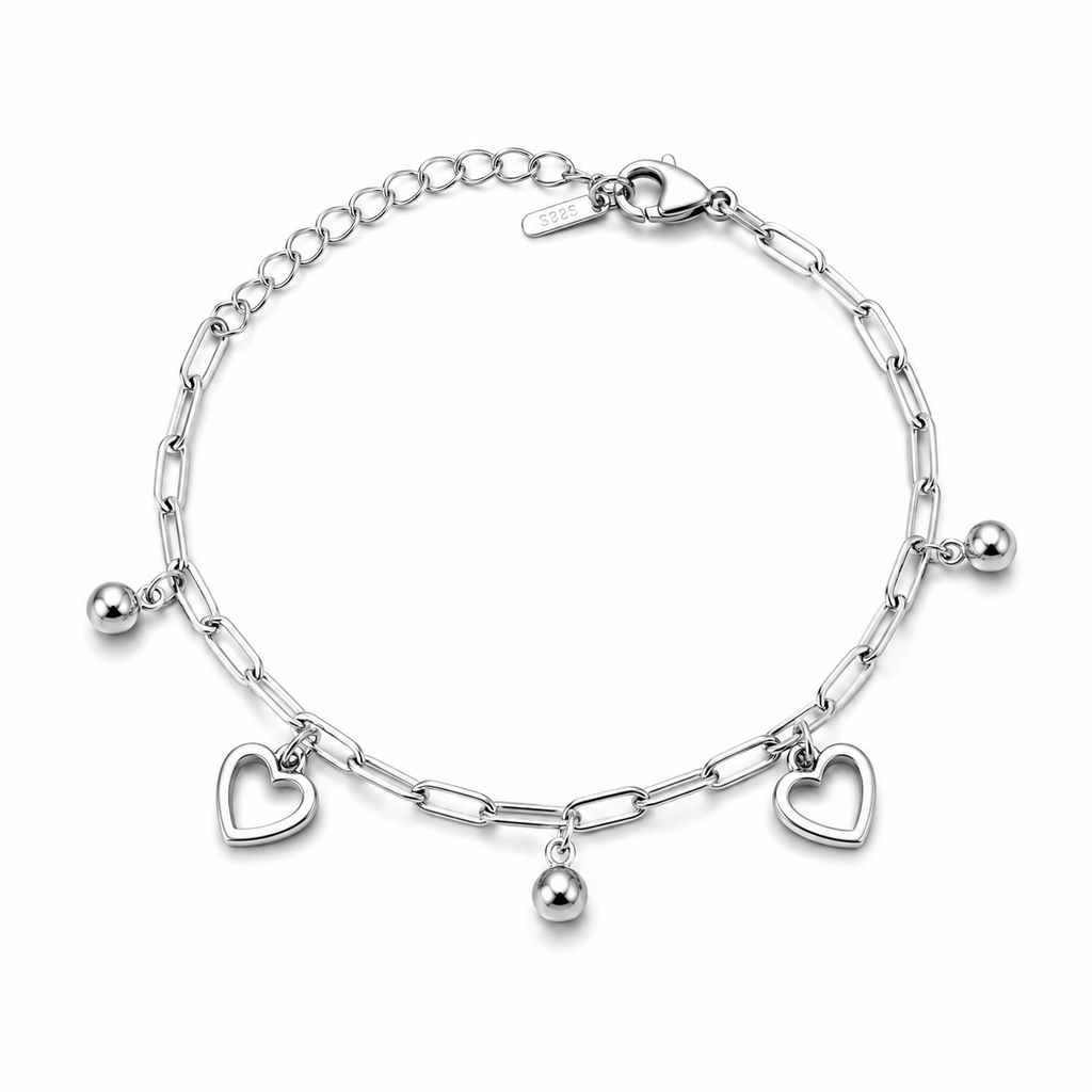 Armband “Heart Drops Silver”