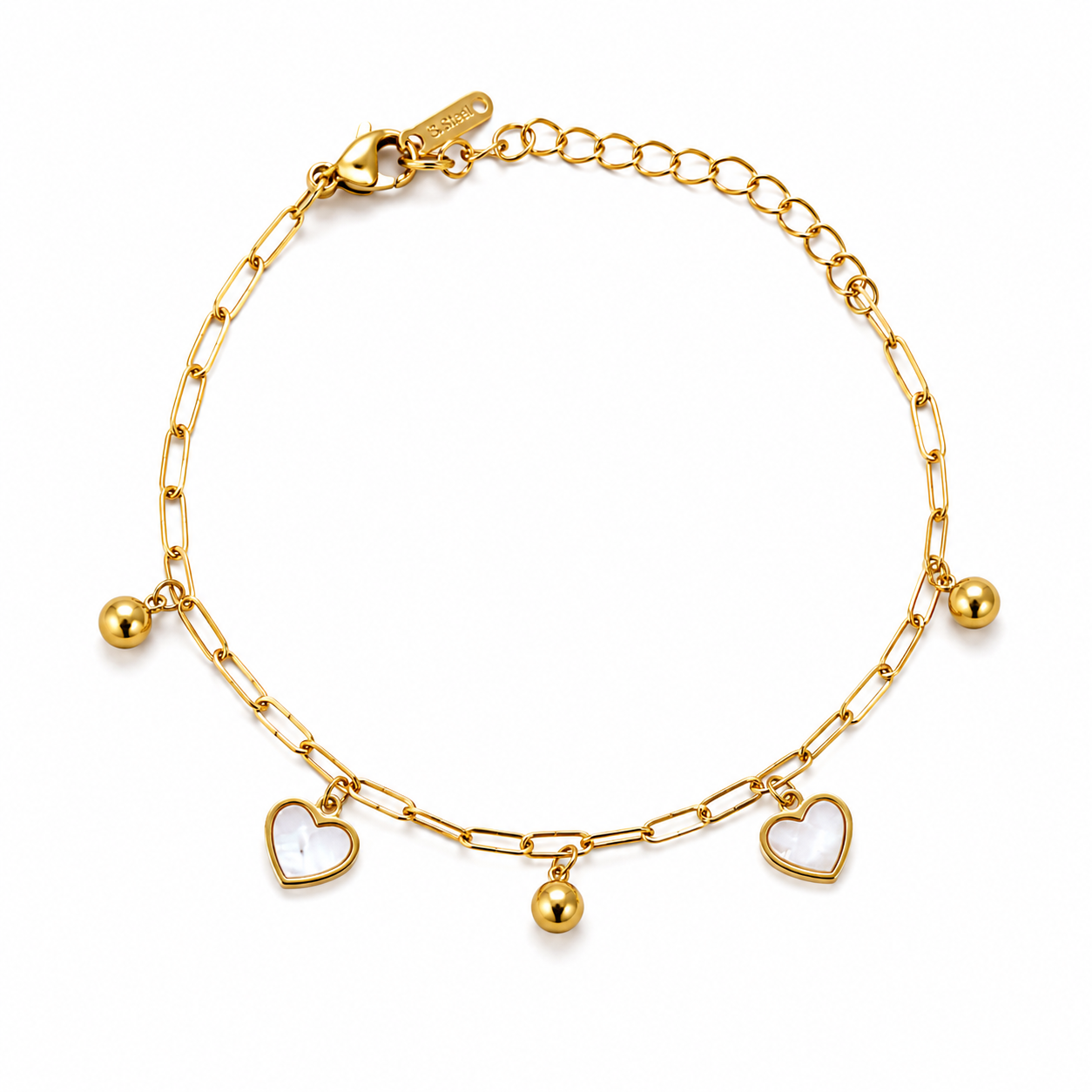 Armband “Heart Drops Pearlwhite”