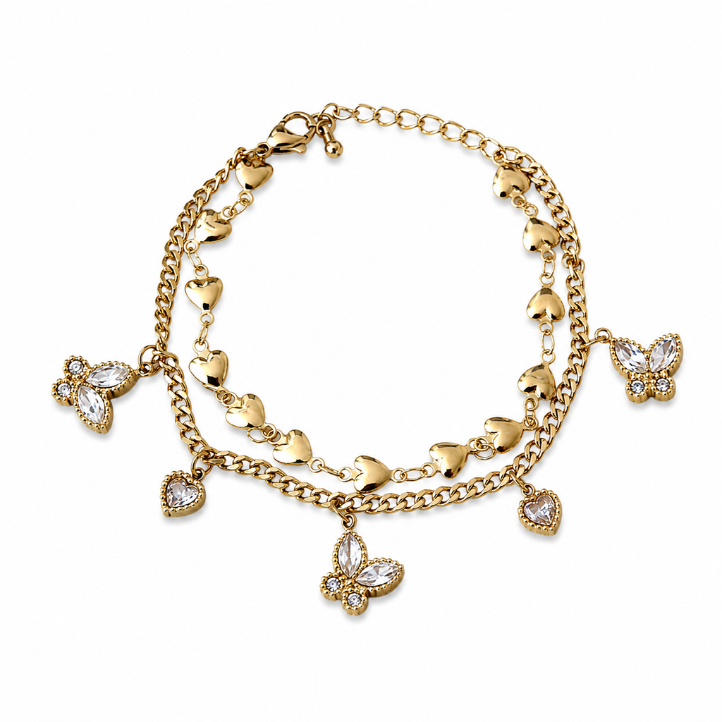 Armband “Butterfly Hearts Duo”