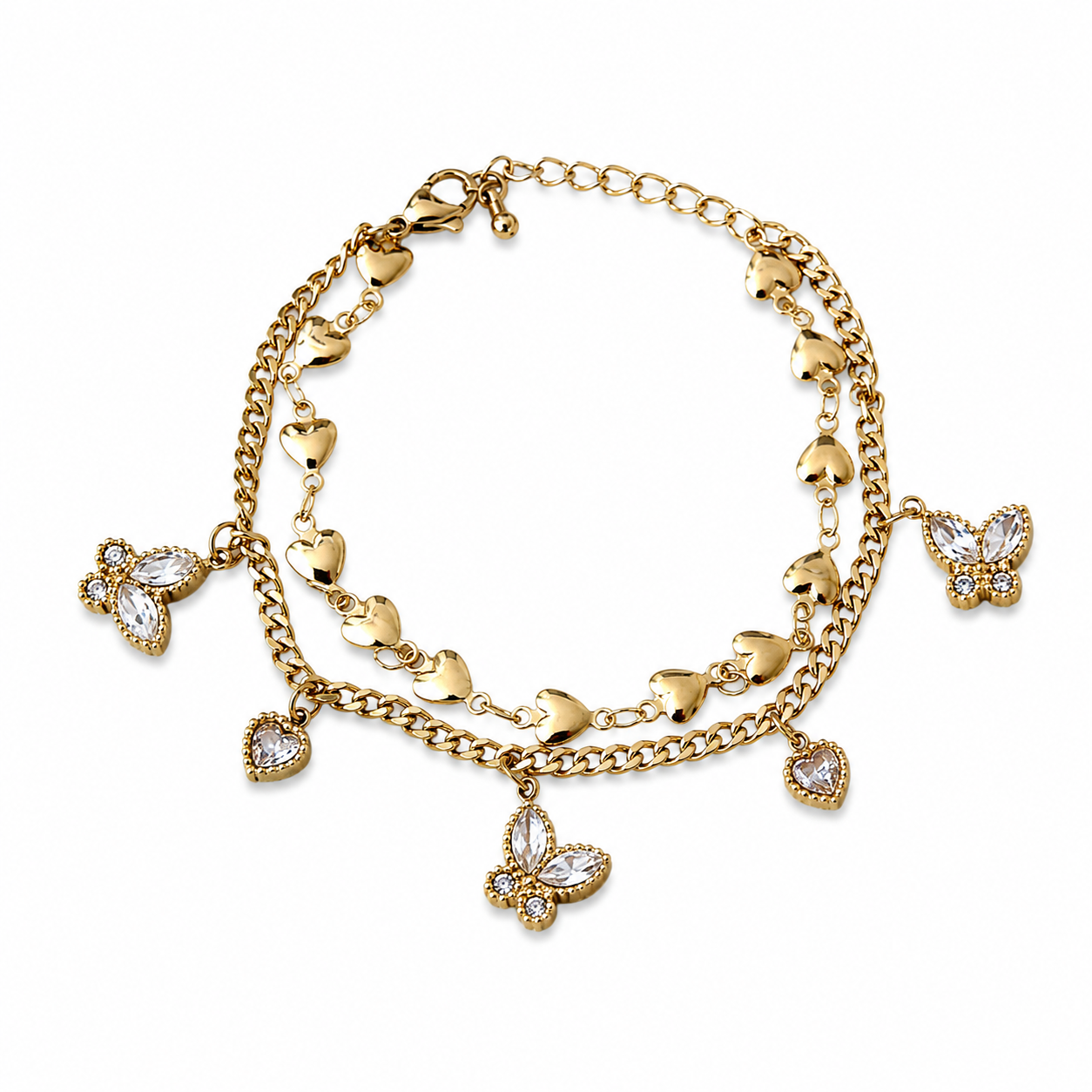 Armband “Butterfly Hearts Duo”