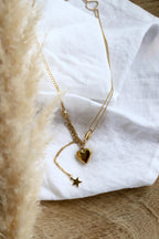 Halskette "Heart & Star Charm"
