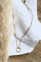 Halskette "Double Layer Circle Gold"