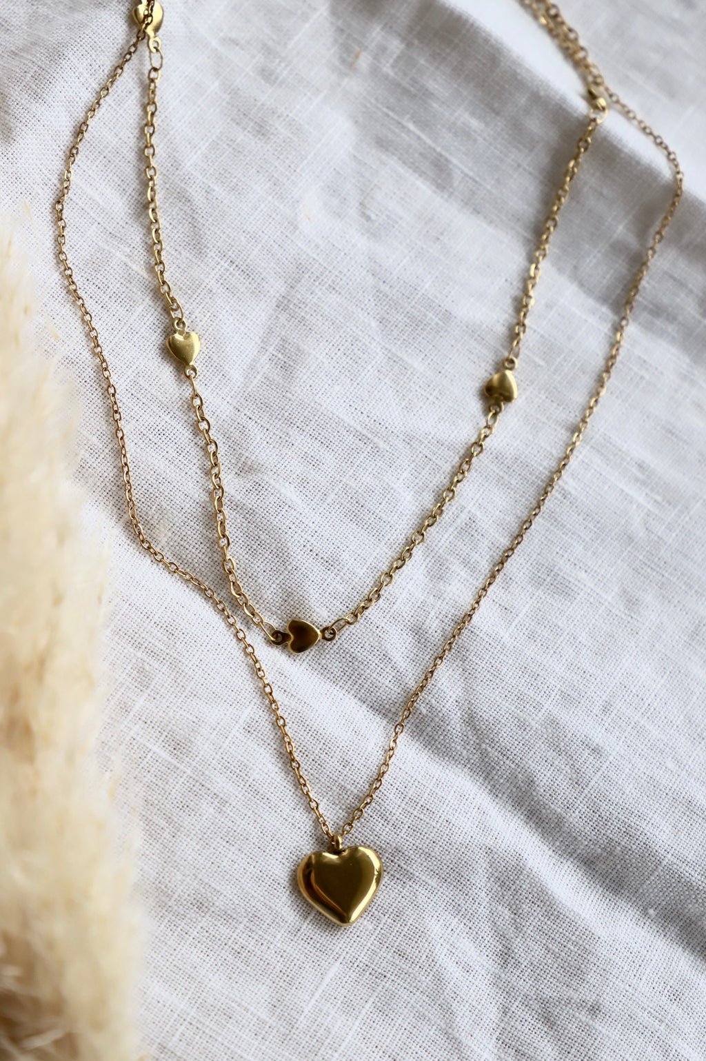 Halskette "Double Layer Mini Hearts"
