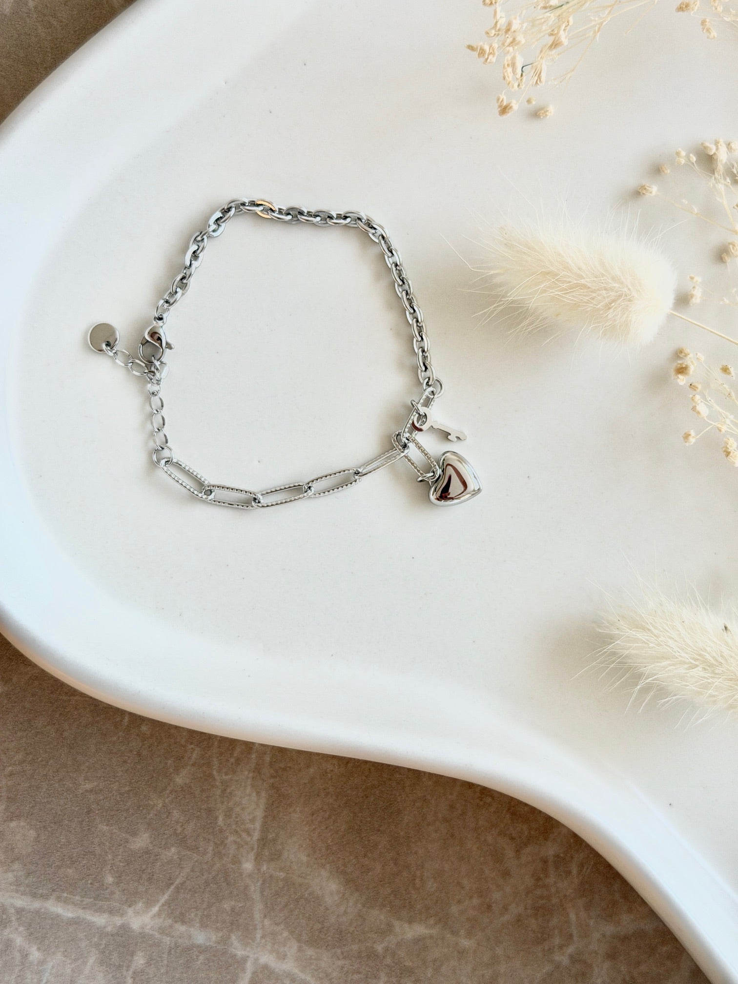 Armband "Silver Heart Duo"