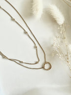 Halskette "Double Layer Circle Gold"