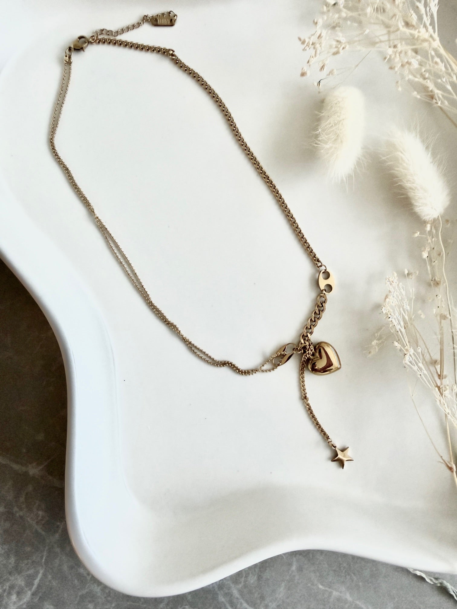 Halskette "Heart & Star Charm"