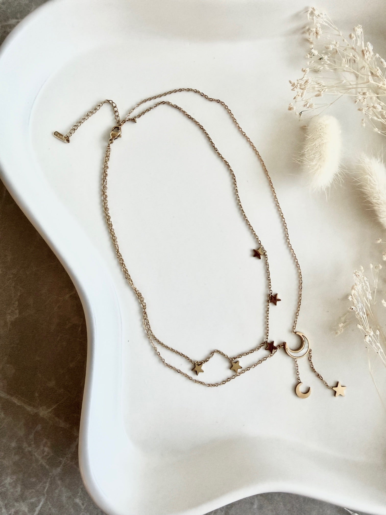 Halskette "Moon & Stars Double"