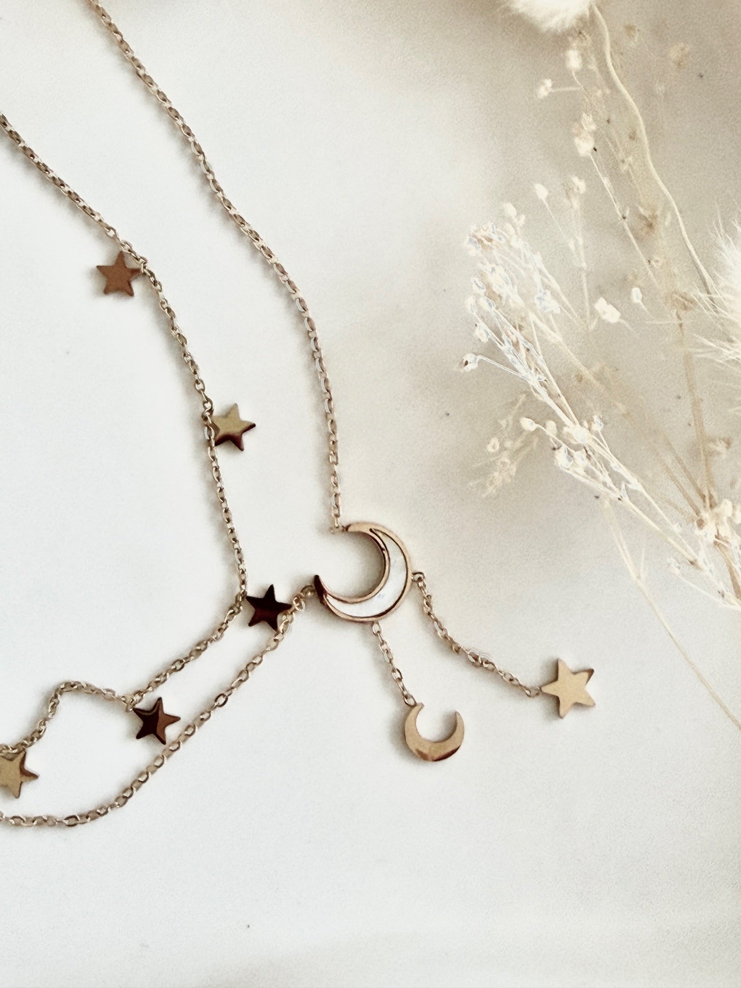 Halskette "Moon & Stars Double"