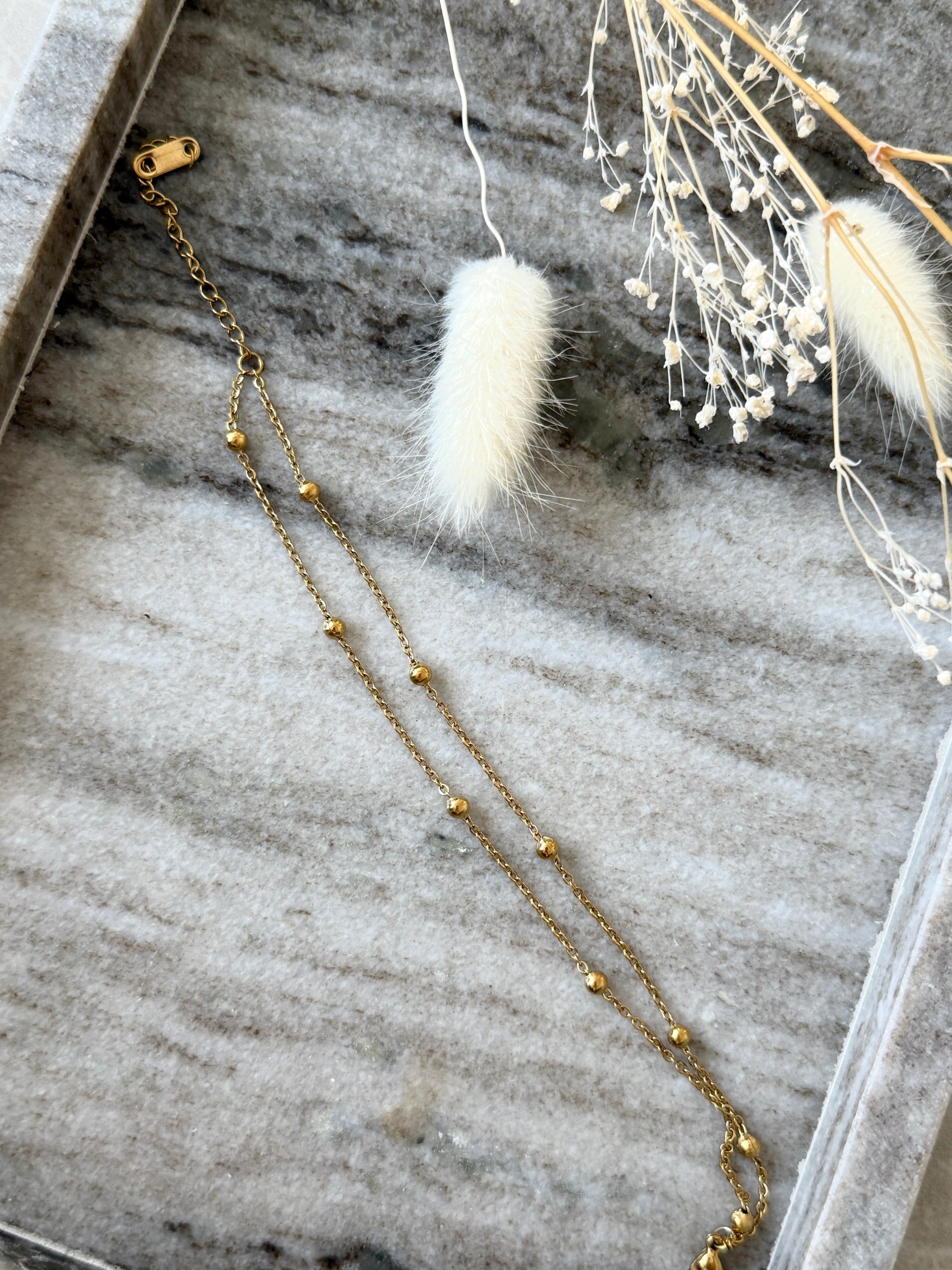 Armband "Double Gold Mini Spheres"