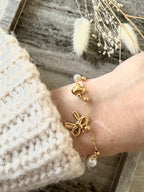 Armband "Bow & Pearl Charms"