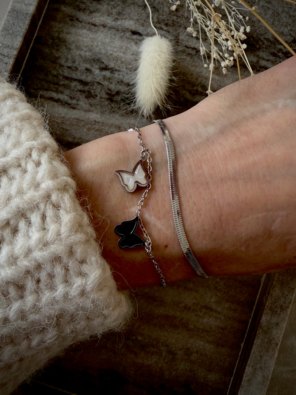 Armband "Black Butterfly Flow"
