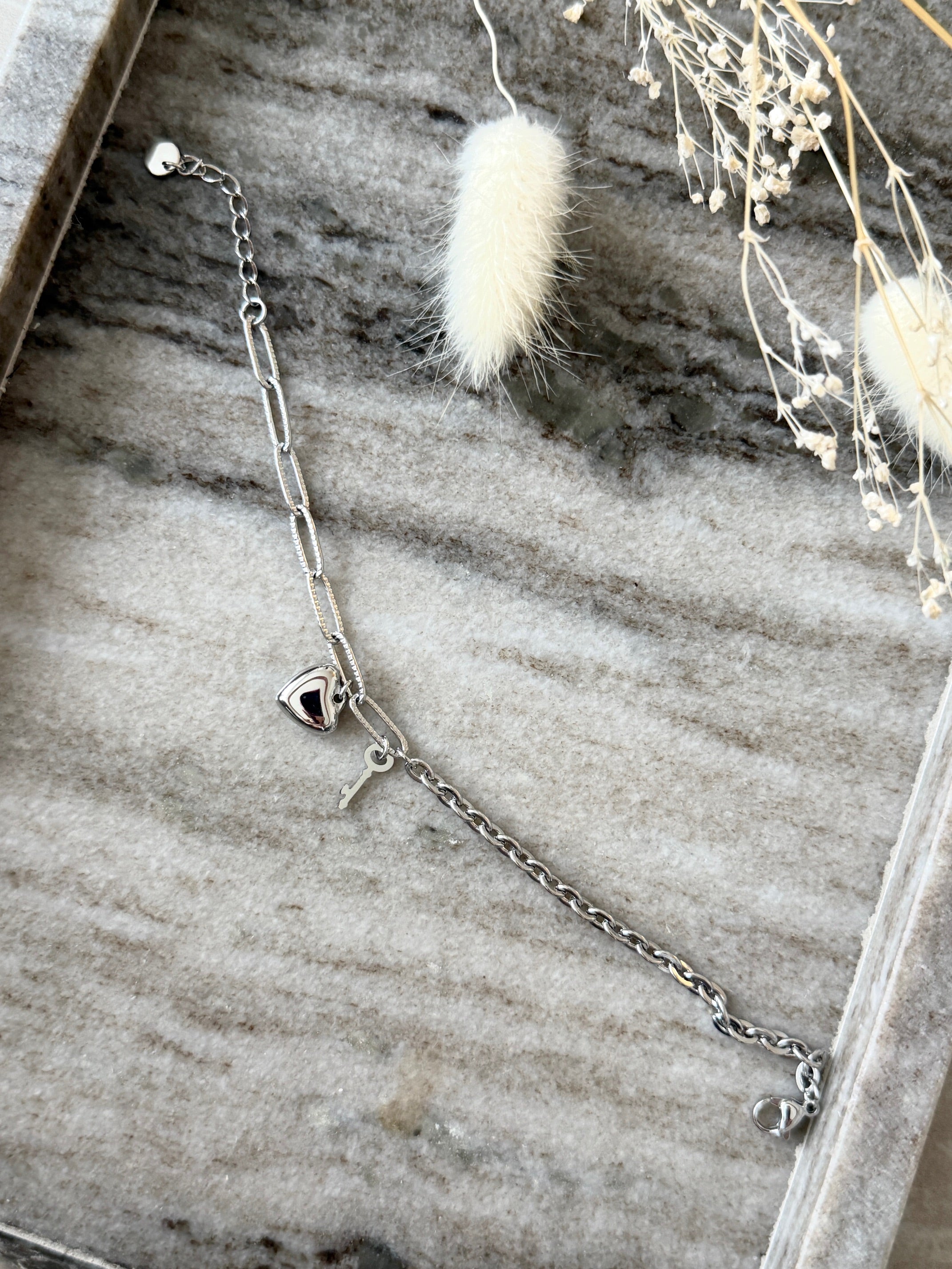 Armband "Silver Heart Duo"