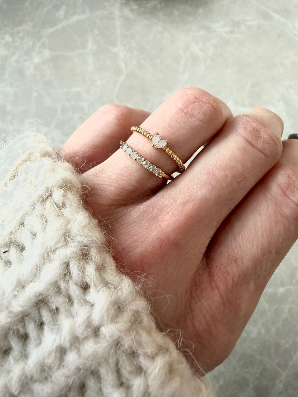 Ring "Duo Sparkle Gold"