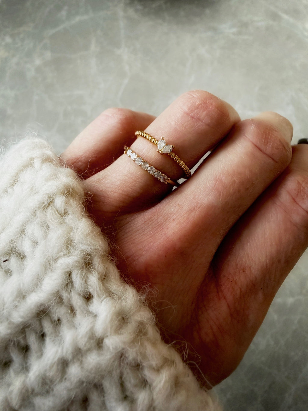 Ring "Duo Sparkle Gold"