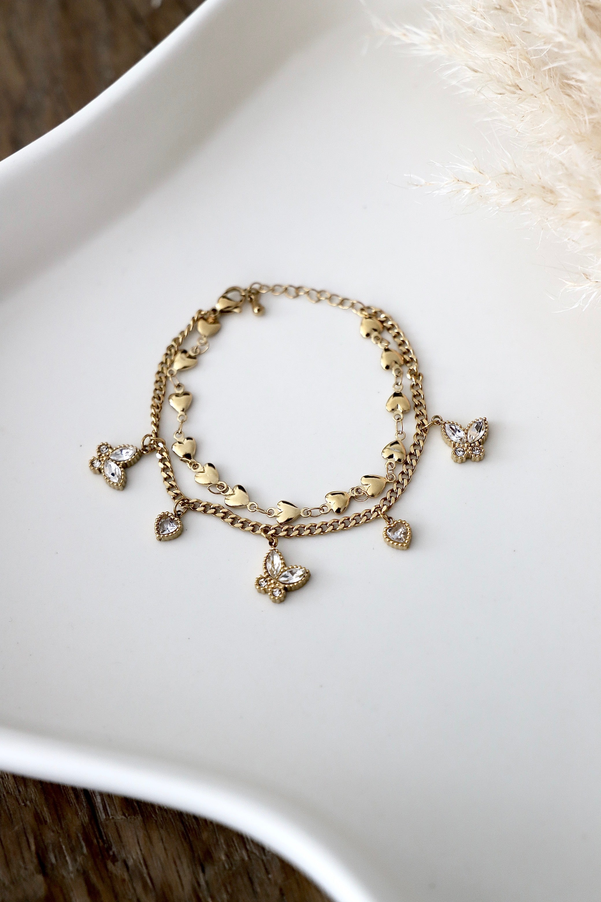 Armband “Butterfly Hearts Duo”