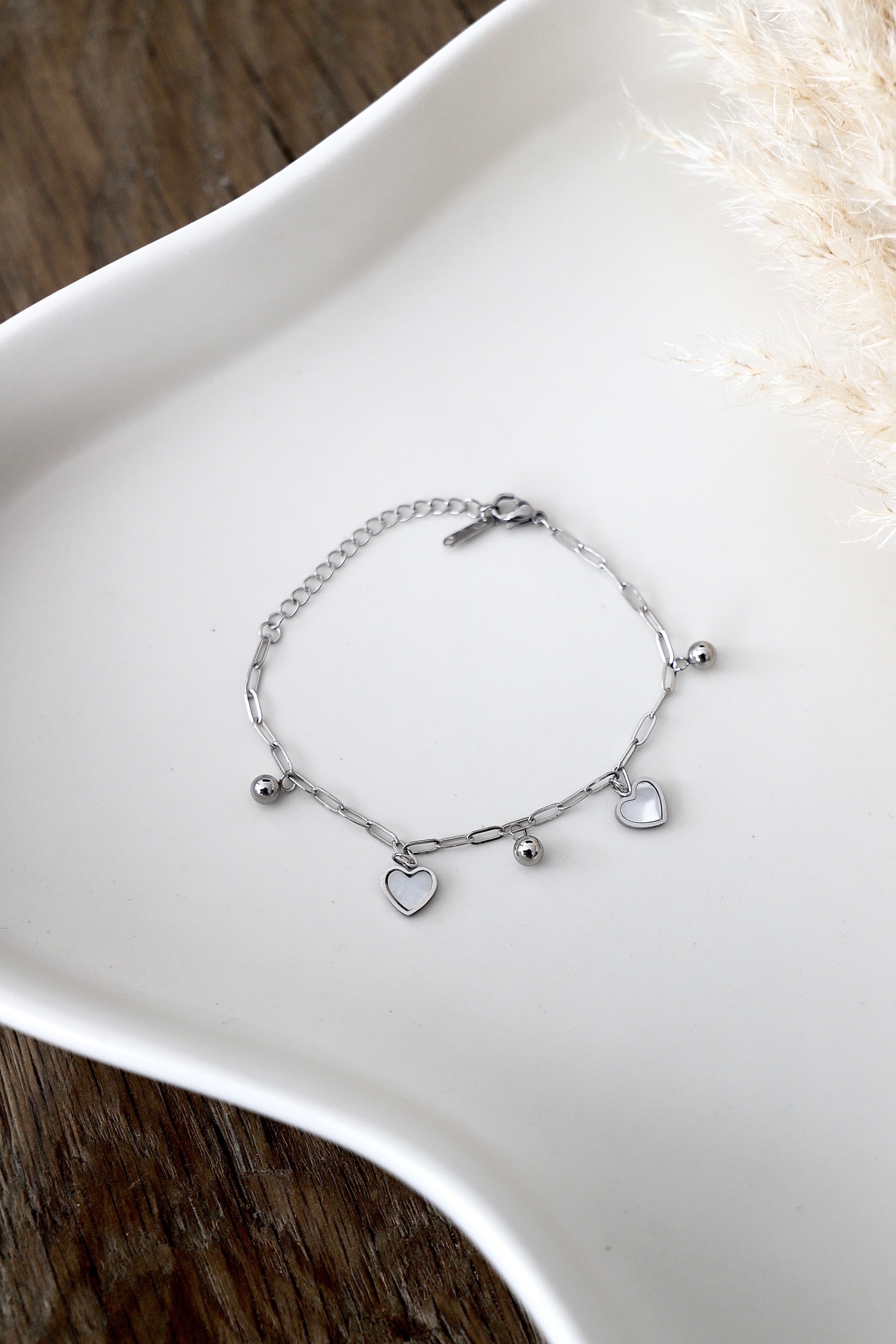 Armband “Heart Drops Silver”