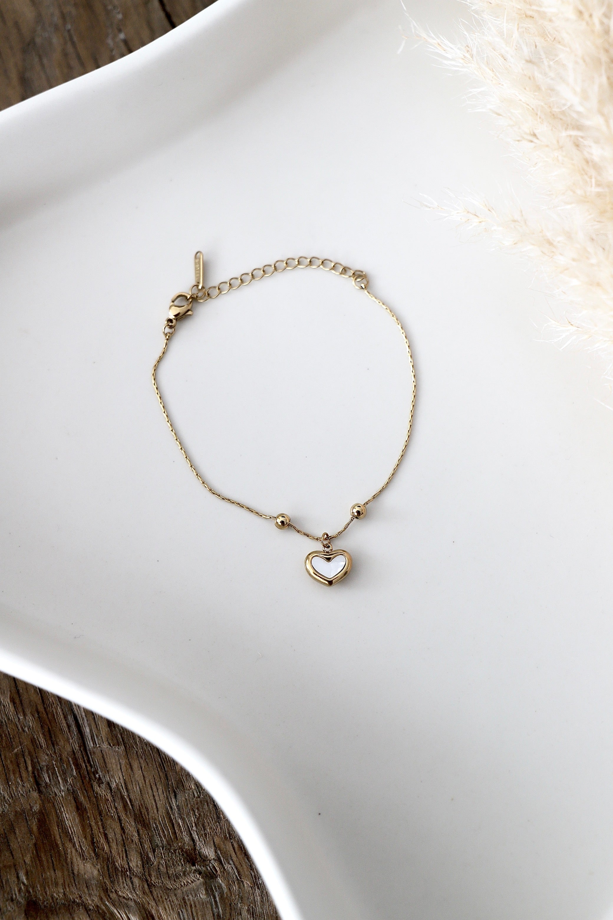 Armband “Mini Heart Pearlwhite”