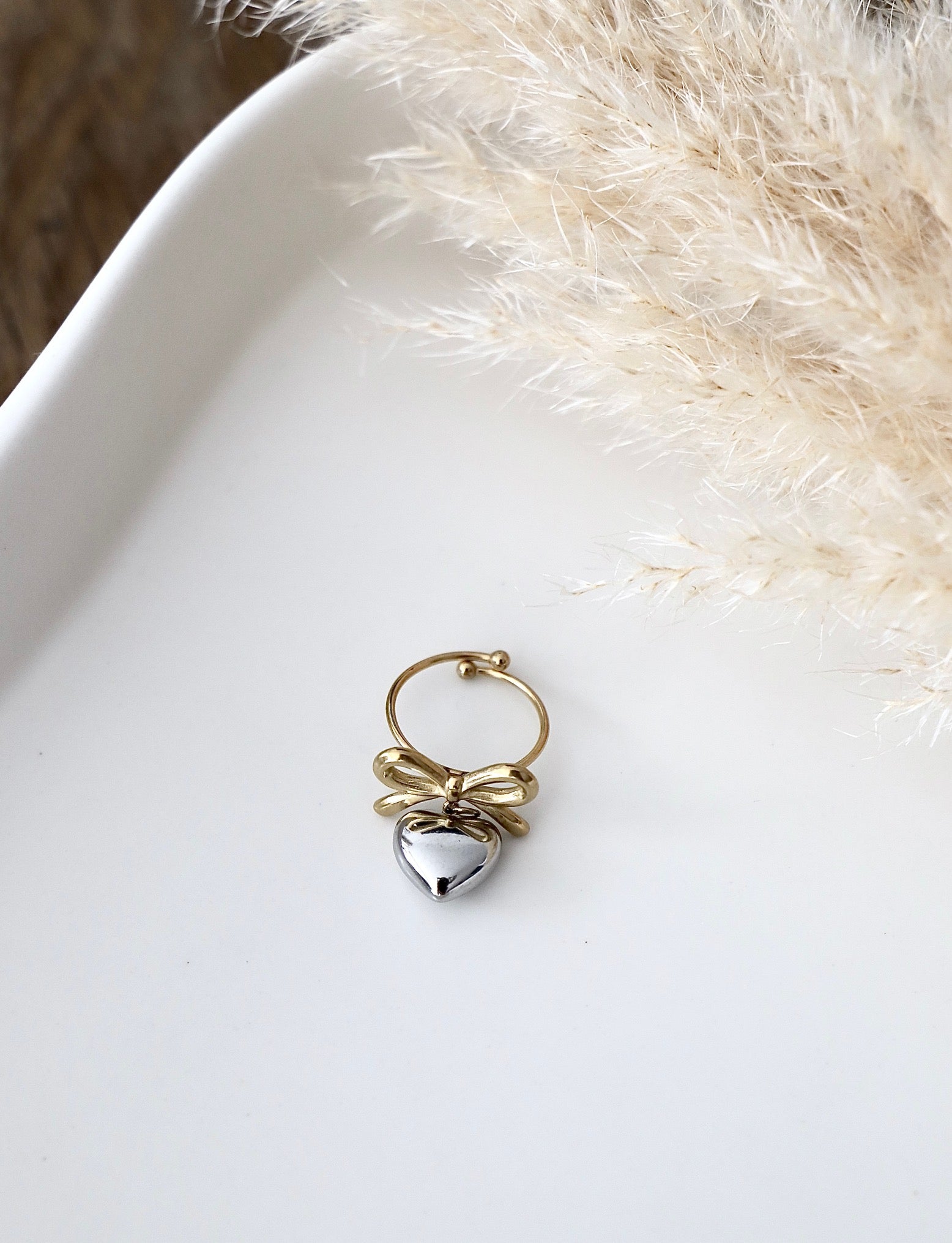 Ring “Bow & Heart Charm”