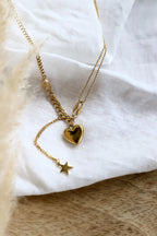 Halskette "Heart & Star Charm"